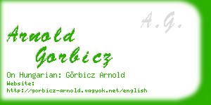 arnold gorbicz business card